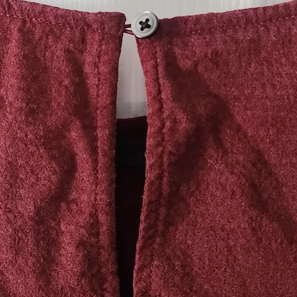 Madewell Deep Red Ruffle Blouse - Picture 4 of 4